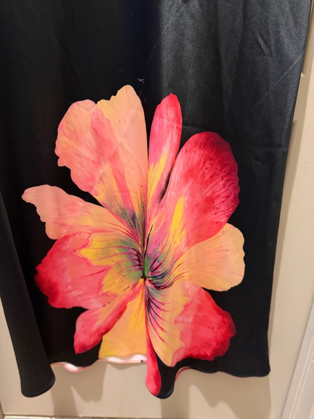 Anthropologie Black Garment with Pink and Coral Accents - Picture 2 of 6